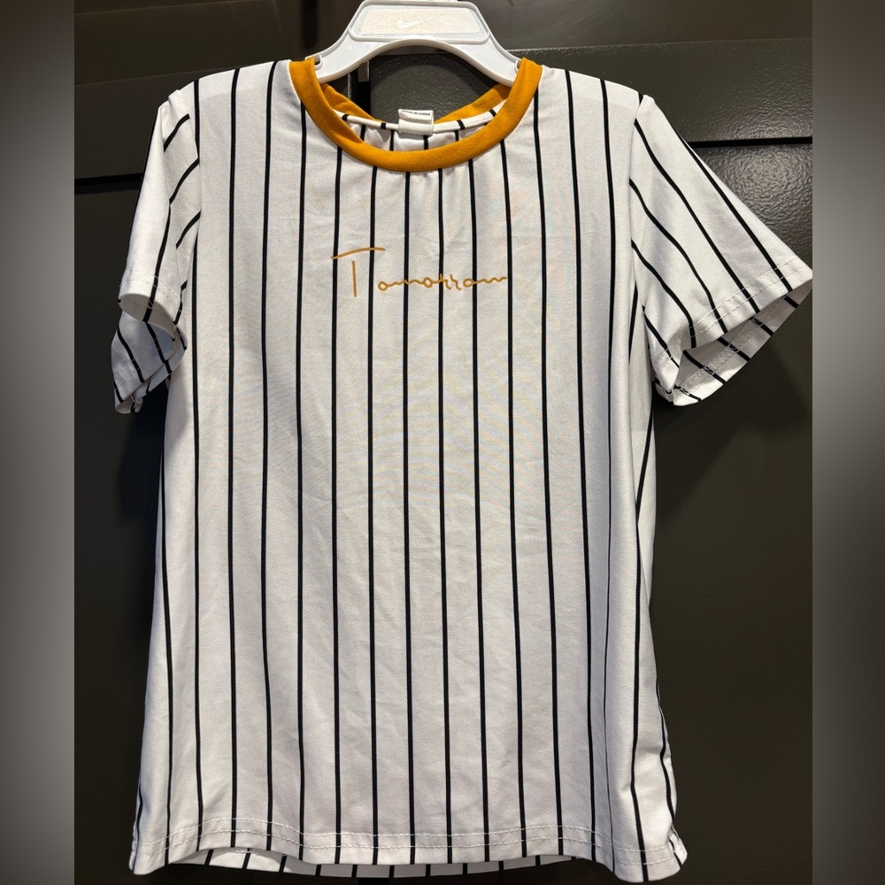 Striped White and Orange T-Shirt